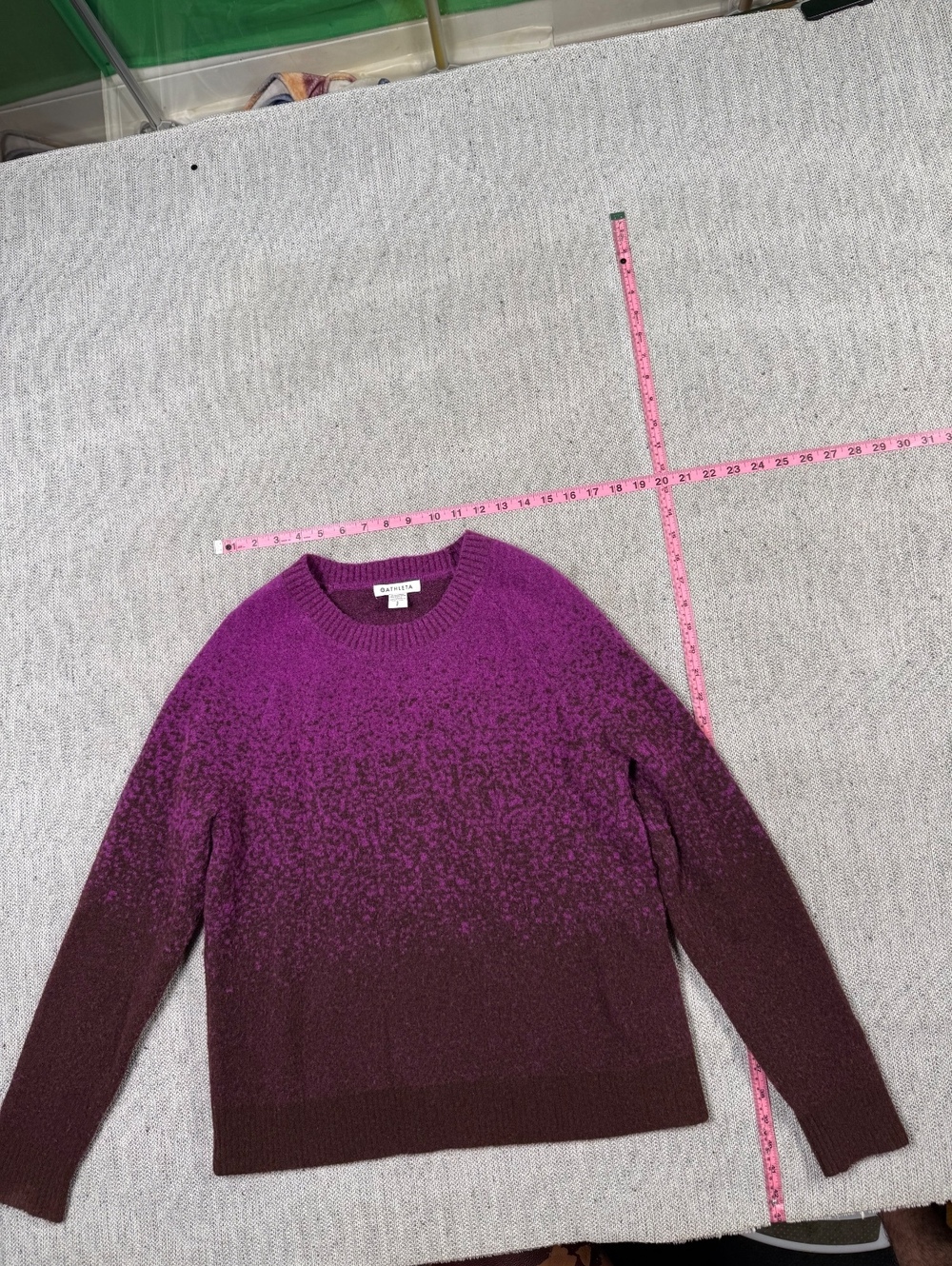 Athleta Women's Jacquard Crew Sweater in Purple Ombre Small